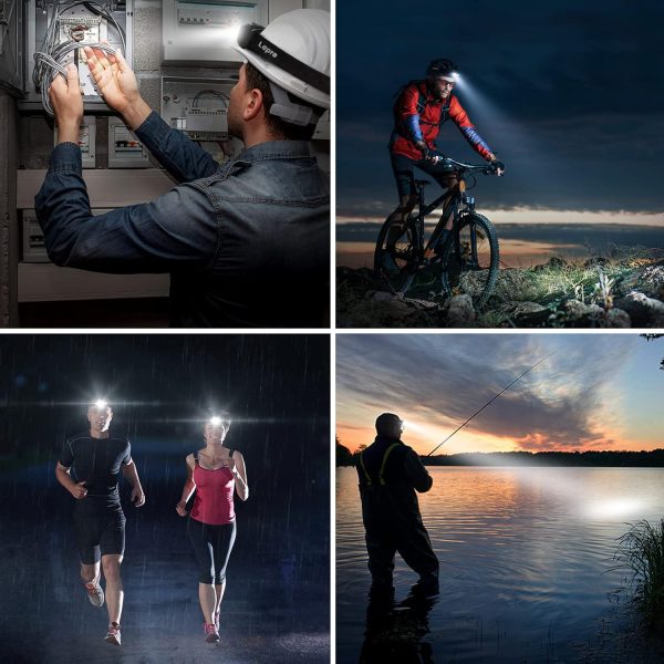 Lepro PR320017-a-2 Rechargeable Headlamp with Motion Sensor - 1500Lux LED Head Lamp with Red Light for Outdoor Activities, 2 Pack - Image 7