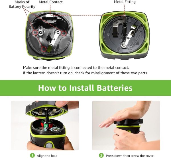 LE 1000LM Battery Powered LED Camping Lantern, Waterproof Tent Light with 4 Light Modes, Camping Essentials, Portable Lantern Flashlight for Camping, Emergency Light, Power Outages, Not Rechargeable - Image 5