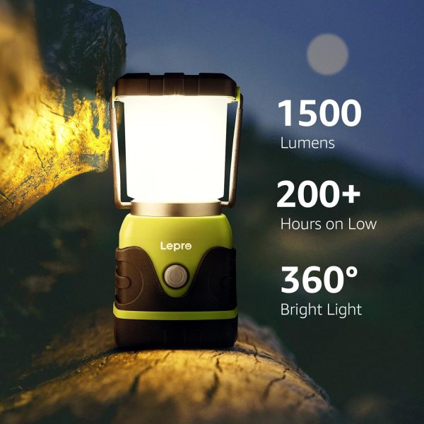 LE 1000LM Battery Powered LED Camping Lantern, Waterproof Tent Light with 4 Light Modes, Camping Essentials, Portable Lantern Flashlight for Camping, Emergency Light, Power Outages, Not Rechargeable - Image 9