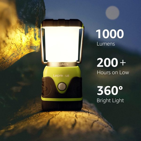 LE 1000LM Battery Powered LED Camping Lantern, Waterproof Tent Light with 4 Light Modes, Camping Essentials, Portable Lantern Flashlight for Camping, Emergency Light, Power Outages, Not Rechargeable - Image 17