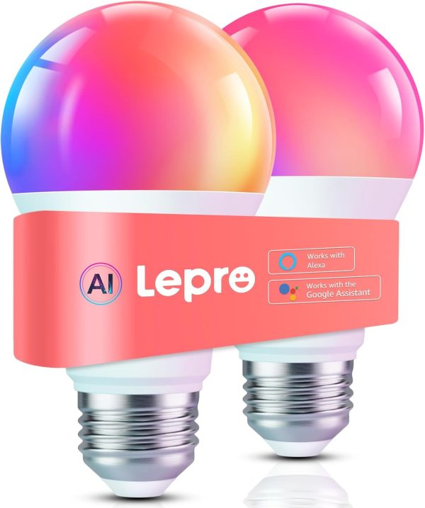 Lepro B1 AI Smart Light Bulbs - WiFi & Bluetooth RGBWW Color Changing LED Bulb Compatible with Alexa & Google Assistant, AI Generated Lighting LLM, AI Voice Control, Music Sync, 2.4GHz Only, 4 Packs - Image 10