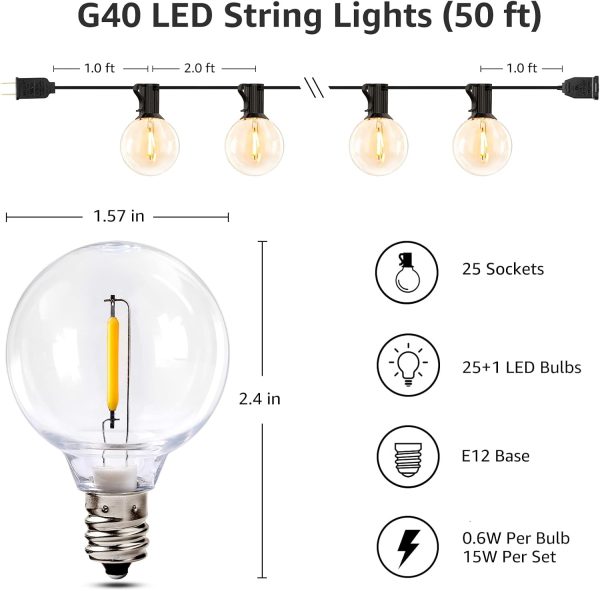Lepro ZB1 AI Smart Outdoor String Lights APP Control, 100(88+12) ft RGB+IC+Warm White Outdoor Light 30 LED Bulbs, NOT Extendable, Alexa Google Enabled, Music Sync, NO Remote, 2.4 GHz WiFi+Bluetooth - Image 15