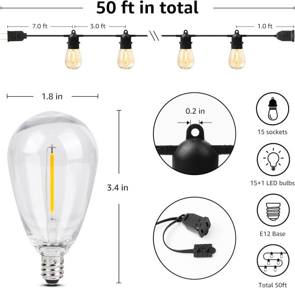 Lepro ZB1 AI Smart Outdoor String Lights APP Control, 100(88+12) ft RGB+IC+Warm White Outdoor Light 30 LED Bulbs, NOT Extendable, Alexa Google Enabled, Music Sync, NO Remote, 2.4 GHz WiFi+Bluetooth - Image 22
