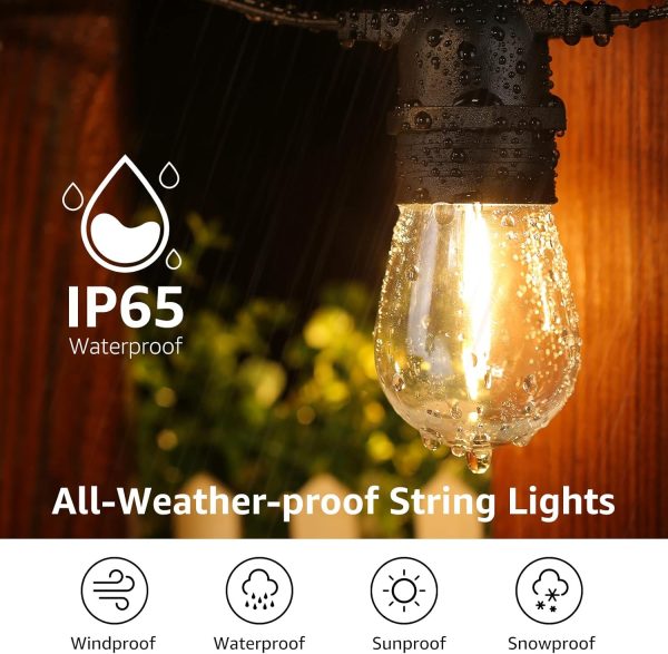 Lepro ZB1 AI Smart Outdoor String Lights APP Control, 100(88+12) ft RGB+IC+Warm White Outdoor Light 30 LED Bulbs, NOT Extendable, Alexa Google Enabled, Music Sync, NO Remote, 2.4 GHz WiFi+Bluetooth - Image 25