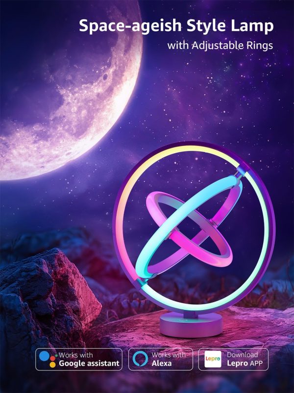 Lepro TB2 AI Smart Table Lamp, RGB+IC Addressable LED Lamp Alexa Google Enable, APP Control Color Changing Modern Spiral Lamp No Remote, Music Sync, AI Generated Lighting LLM,2.4 GHz WiFi/Bluetooth - Image 12