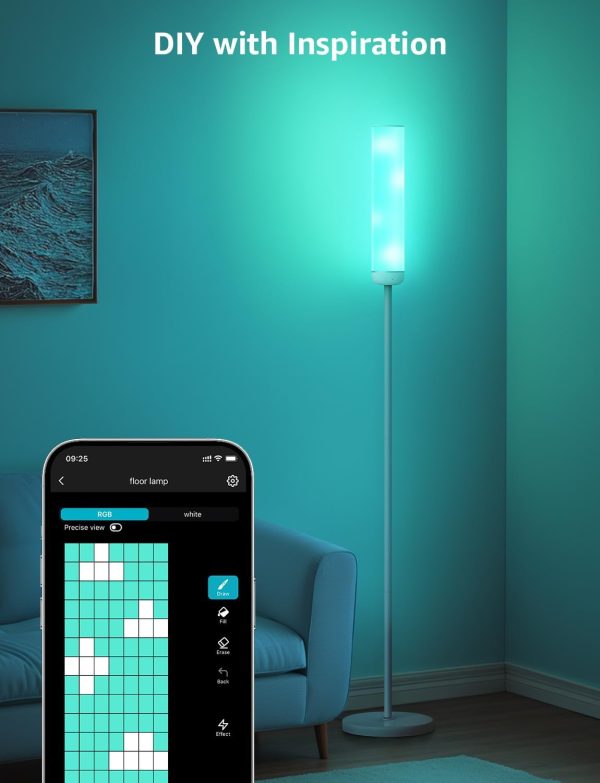 Lepro O1 AI Floor Lamp, 2300LM Smart LED Standing Lamp APP/WiFi Control, Alexa/Google Assistant Enabled, Modern Floor Lamp with Music Sync, DIY Mode, RGBCW &CCT, Lamps for Living Room, Bedroom, Office - Image 5