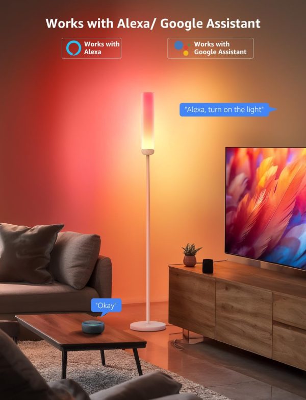 Lepro O1 AI Floor Lamp, 2300LM Smart LED Standing Lamp APP/WiFi Control, Alexa/Google Assistant Enabled, Modern Floor Lamp with Music Sync, DIY Mode, RGBCW &CCT, Lamps for Living Room, Bedroom, Office - Image 6
